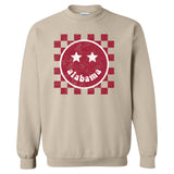 Alabama Happy Checkered | Adult Crewneck-Women - Tops - Crewnecks-Sister Shirts-Sister Shirts, Cute & Custom Tees for Mama & Littles in Trussville, Alabama.