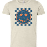 Auburn Happy Checkered | Kids Tee-Youth - Tops - Tees-Sister Shirts-Sister Shirts, Cute & Custom Tees for Mama & Littles in Trussville, Alabama.