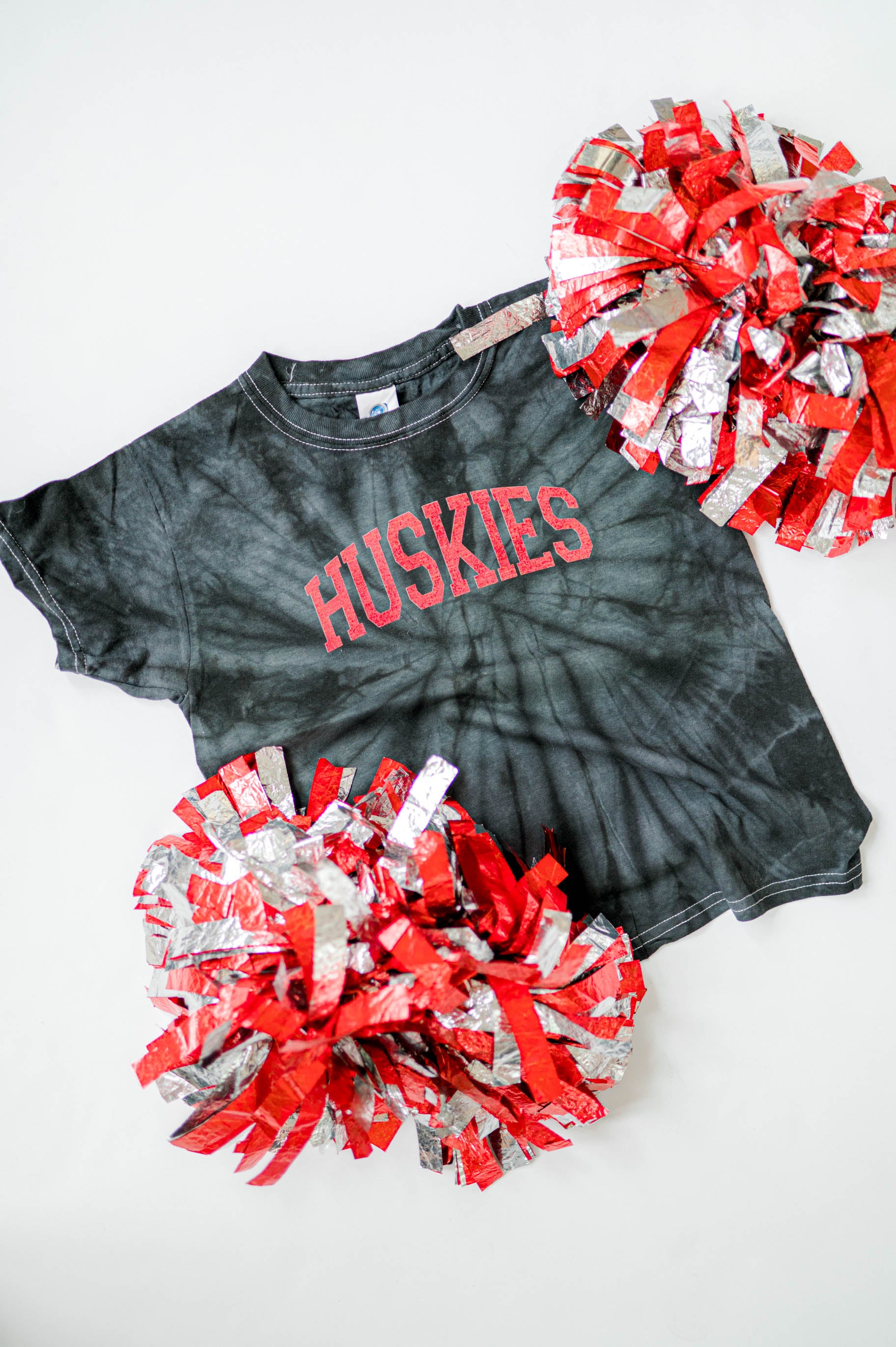 Huskies Foil | Kids Tie Dye Tee-Youth - Tops - Tees-Sister Shirts-Sister Shirts, Cute & Custom Tees for Mama & Littles in Trussville, Alabama.