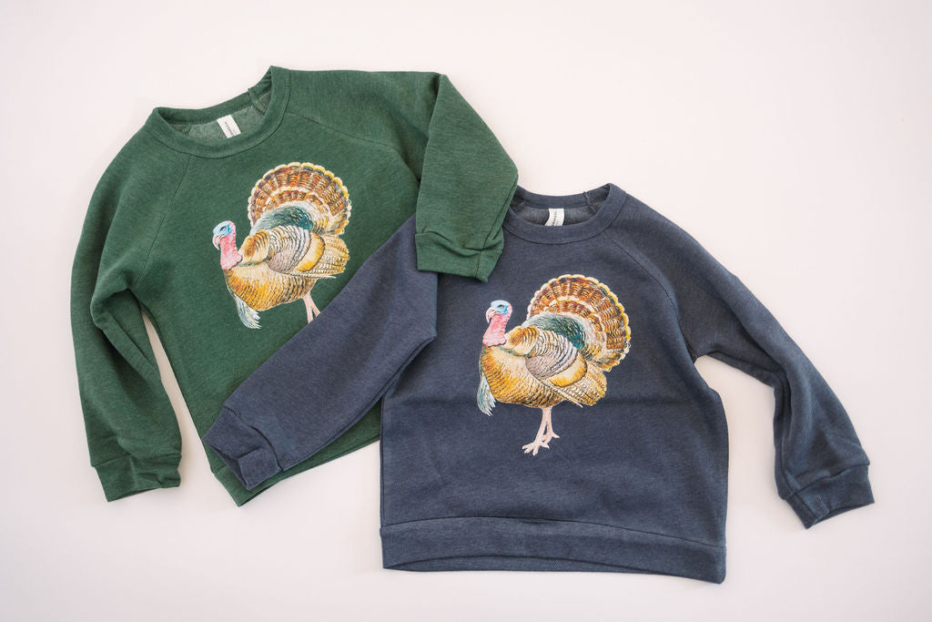 Thanksgiving Turkey | Kids Crewneck-Youth - Tops - Sweatshirts-Sister Shirts-Sister Shirts, Cute & Custom Tees for Mama & Littles in Trussville, Alabama.