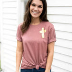 Gold Foil Cross | Adult Tee-Womens - Tops - Tees-Sister Shirts-Sister Shirts, Cute & Custom Tees for Mama & Littles in Trussville, Alabama.