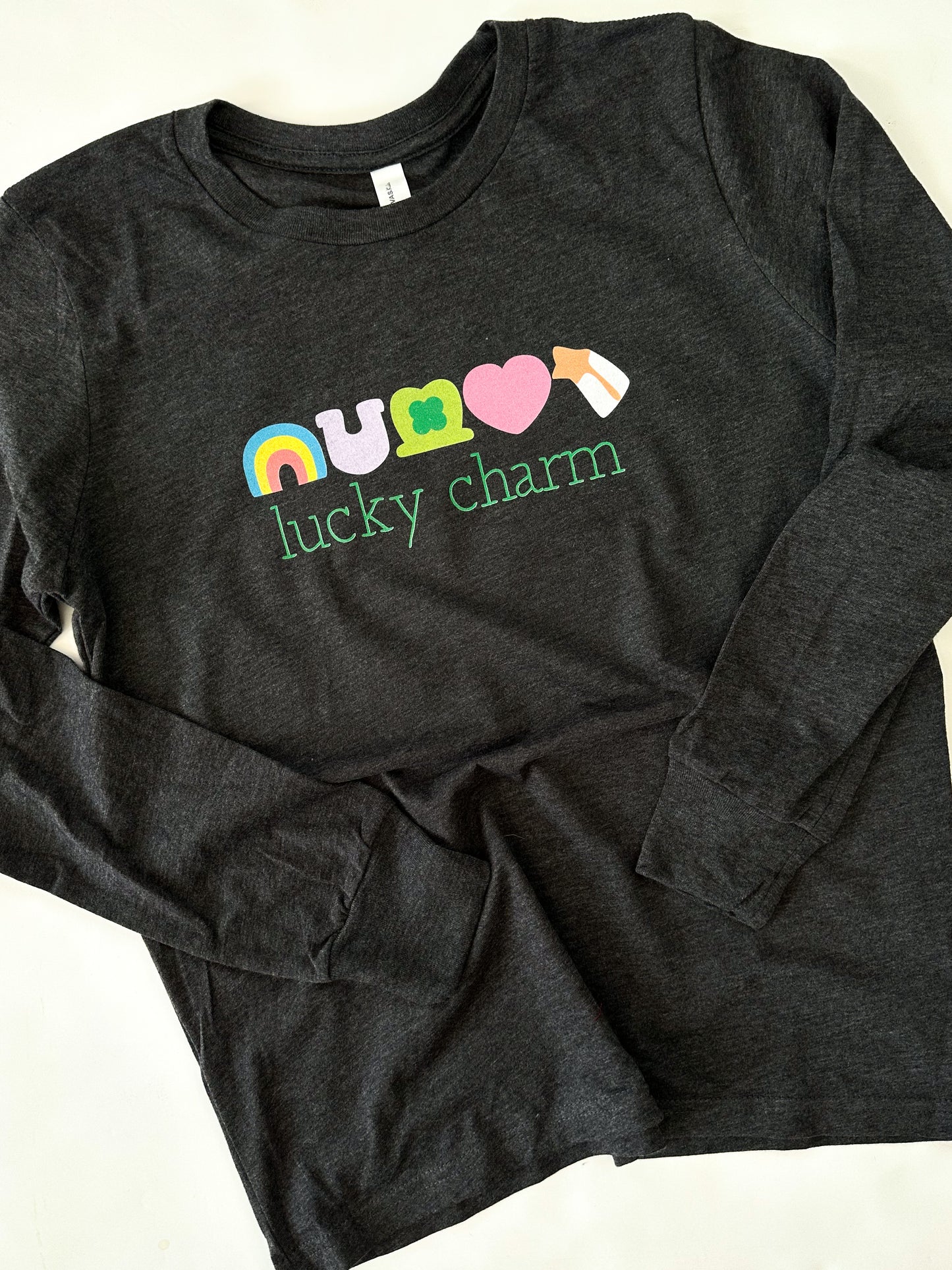 Lucky Charm | Kids Long Sleeve Tee | RTS-Long Sleeves-Sister Shirts-Sister Shirts, Cute & Custom Tees for Mama & Littles in Trussville, Alabama.