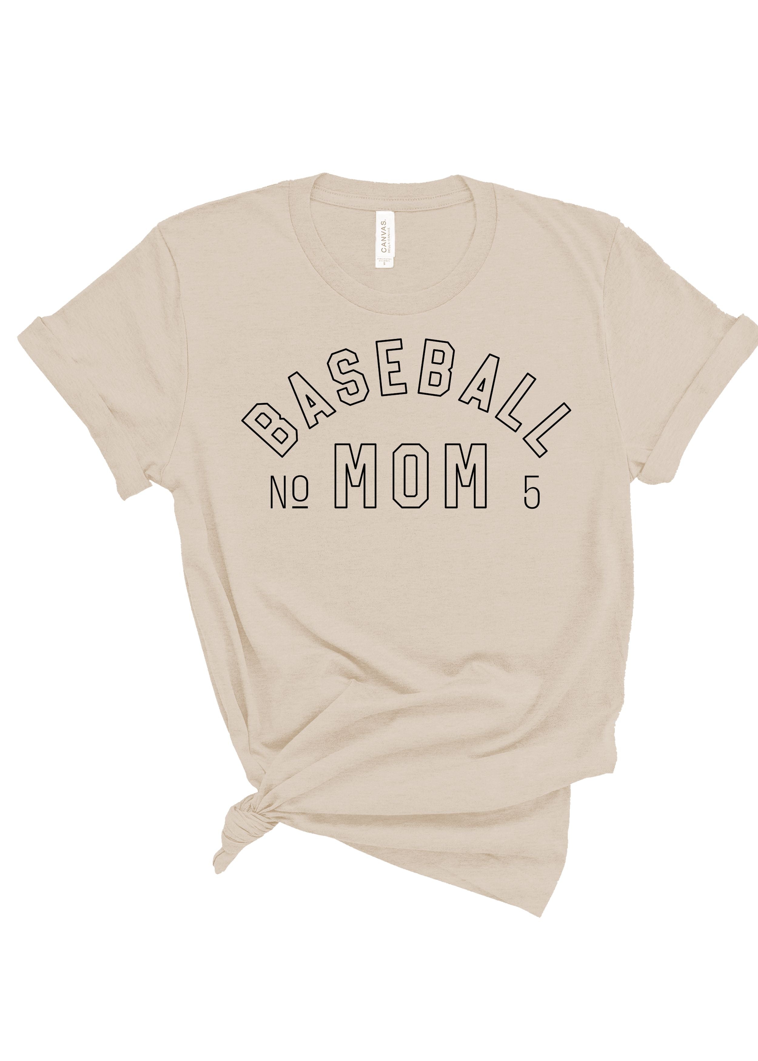 Custom Baseball Team and Player Number Tee for Mom