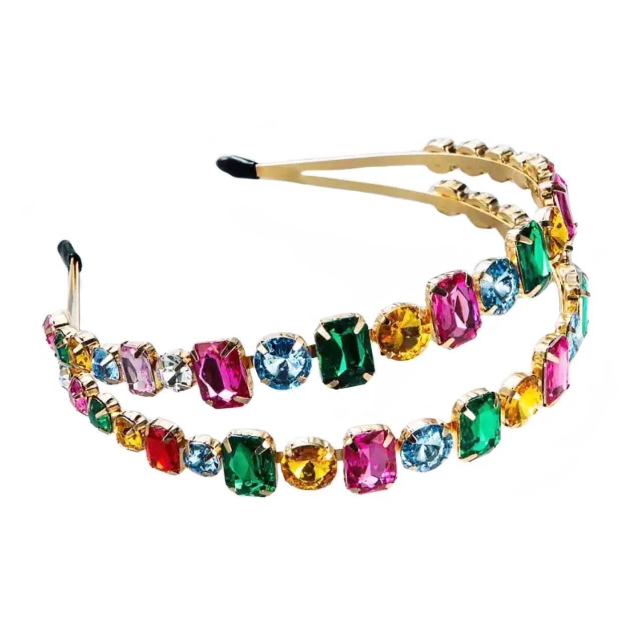 Royal Double Gem Rhinestone Headband-Youth - Accessories - Hair-Mavi Bandz-Sister Shirts, Cute & Custom Tees for Mama & Littles in Trussville, Alabama.