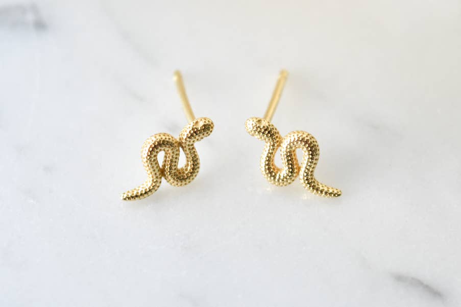 Snake Earrings Studs-Jewelry-anlin&co-Sister Shirts, Cute & Custom Tees for Mama & Littles in Trussville, Alabama.