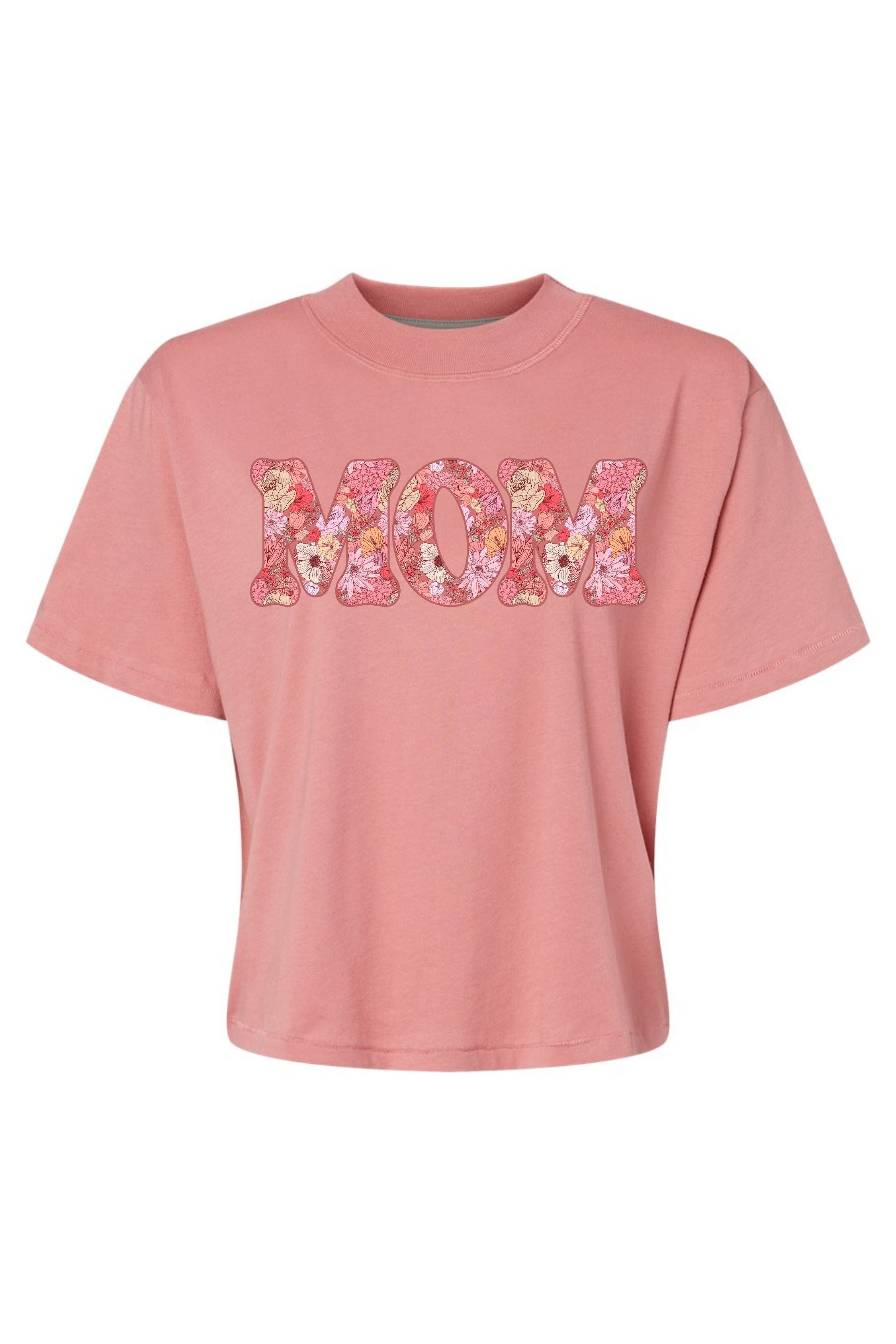 Floral Mom | Mom Crop Tee-Womens - Tops - Tees-Sister Shirts-Sister Shirts, Cute & Custom Tees for Mama & Littles in Trussville, Alabama.