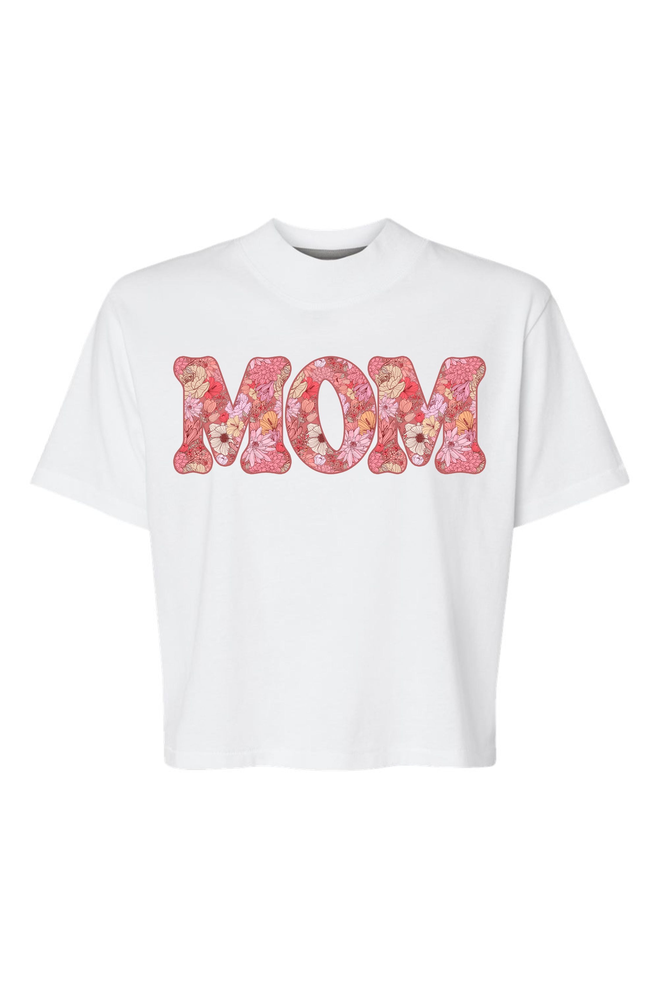 Floral Mom | Mom Crop Tee-Womens - Tops - Tees-Sister Shirts-Sister Shirts, Cute & Custom Tees for Mama & Littles in Trussville, Alabama.