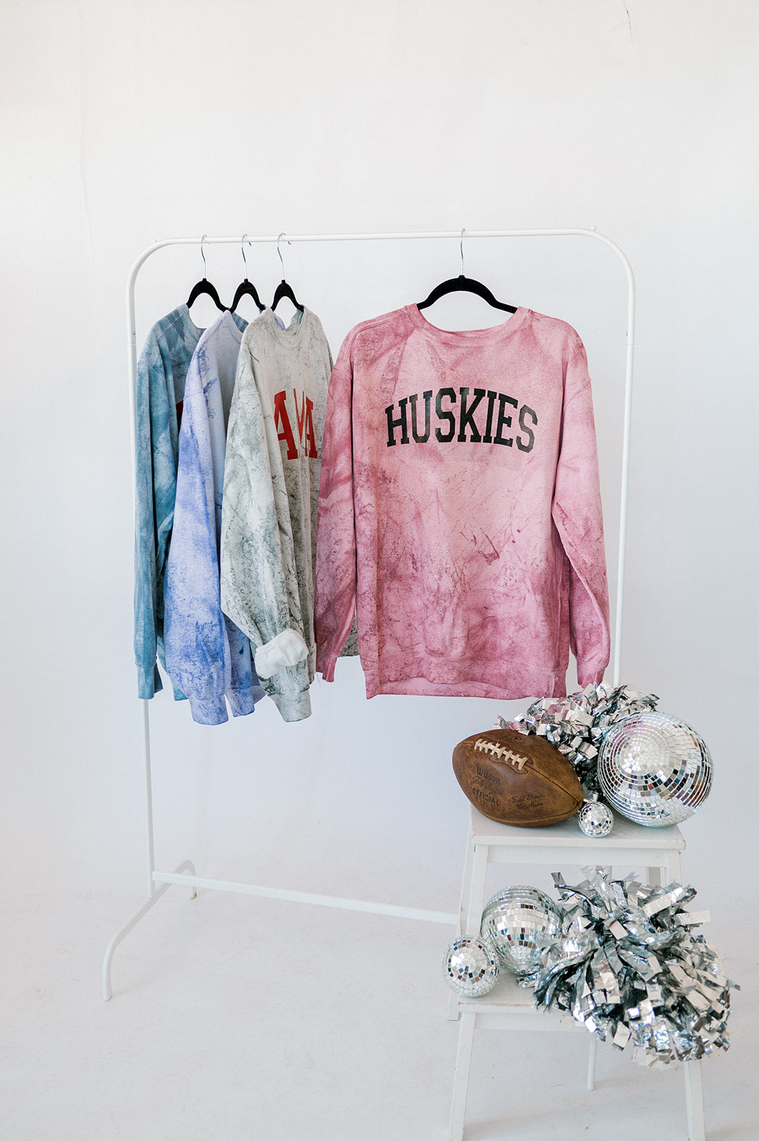 Huskies Foil | Adult Colorblast Crewneck-Women - Tops - Crewnecks-Sister Shirts-Sister Shirts, Cute & Custom Tees for Mama & Littles in Trussville, Alabama.
