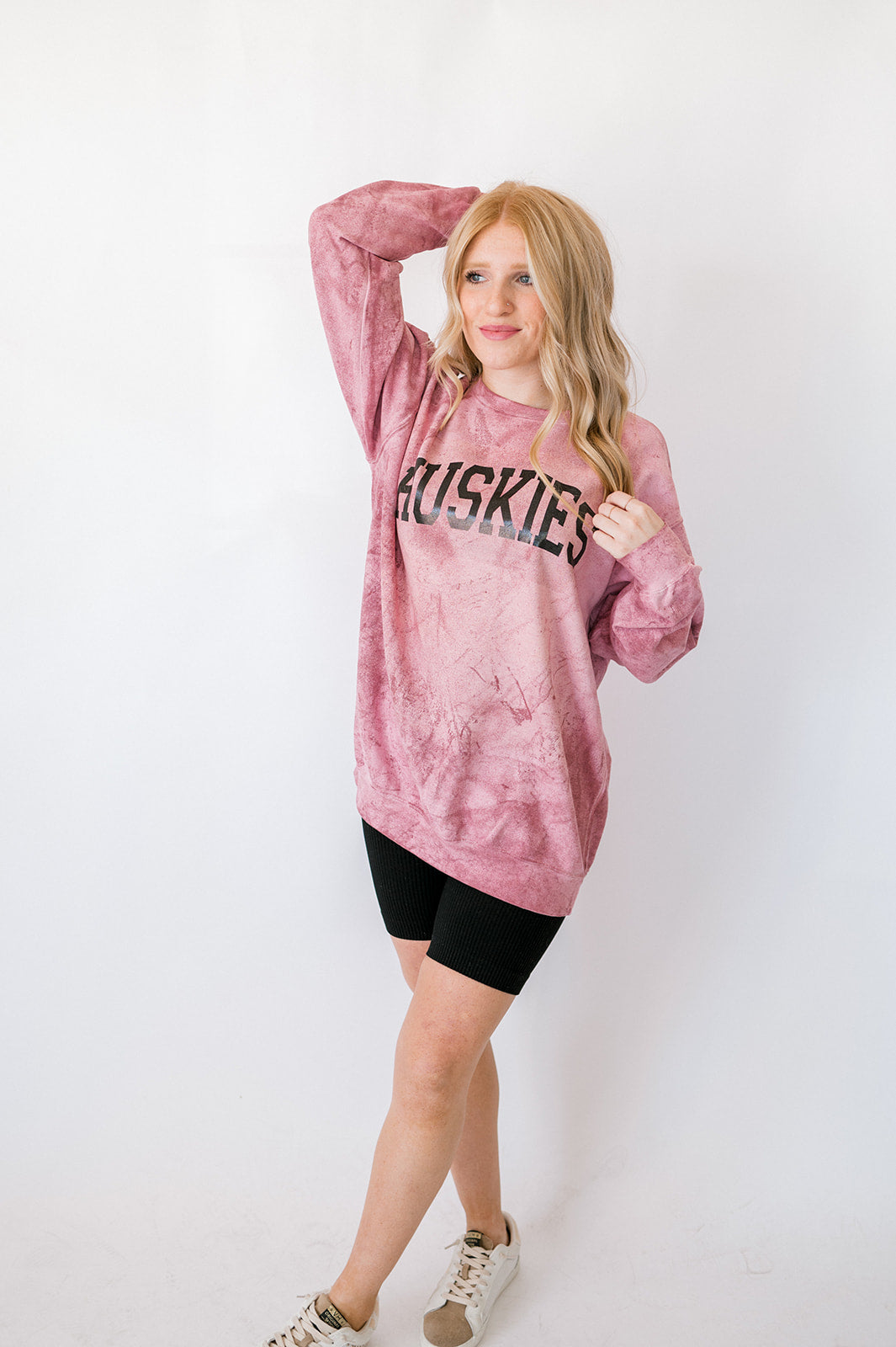 Huskies Foil | Adult Colorblast Crewneck-Women - Tops - Crewnecks-Sister Shirts-Sister Shirts, Cute & Custom Tees for Mama & Littles in Trussville, Alabama.