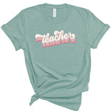 Customizable Groovy Teacher | Adult Tee-Womens - Tops - Tees-Sister Shirts-Sister Shirts, Cute & Custom Tees for Mama & Littles in Trussville, Alabama.