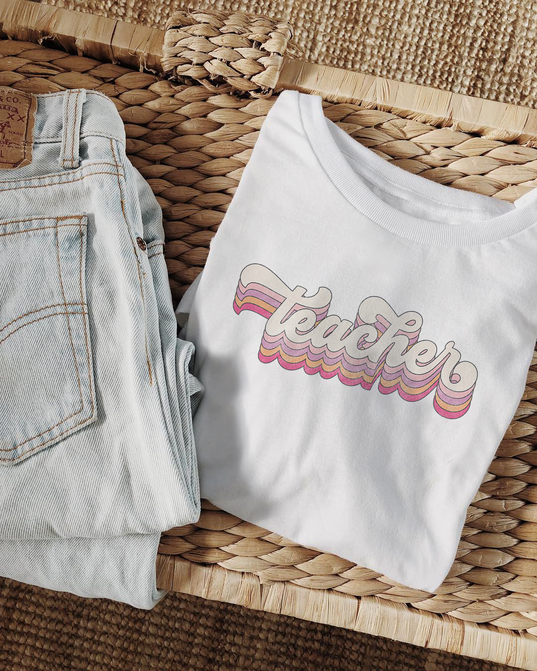 Customizable Groovy Teacher | Adult Tee-Womens - Tops - Tees-Sister Shirts-Sister Shirts, Cute & Custom Tees for Mama & Littles in Trussville, Alabama.