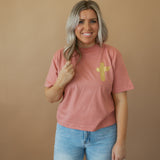 Gold Foil Cross | Mom Crop Tee | RTS-Cropped Tees-Sister Shirts-Sister Shirts, Cute & Custom Tees for Mama & Littles in Trussville, Alabama.