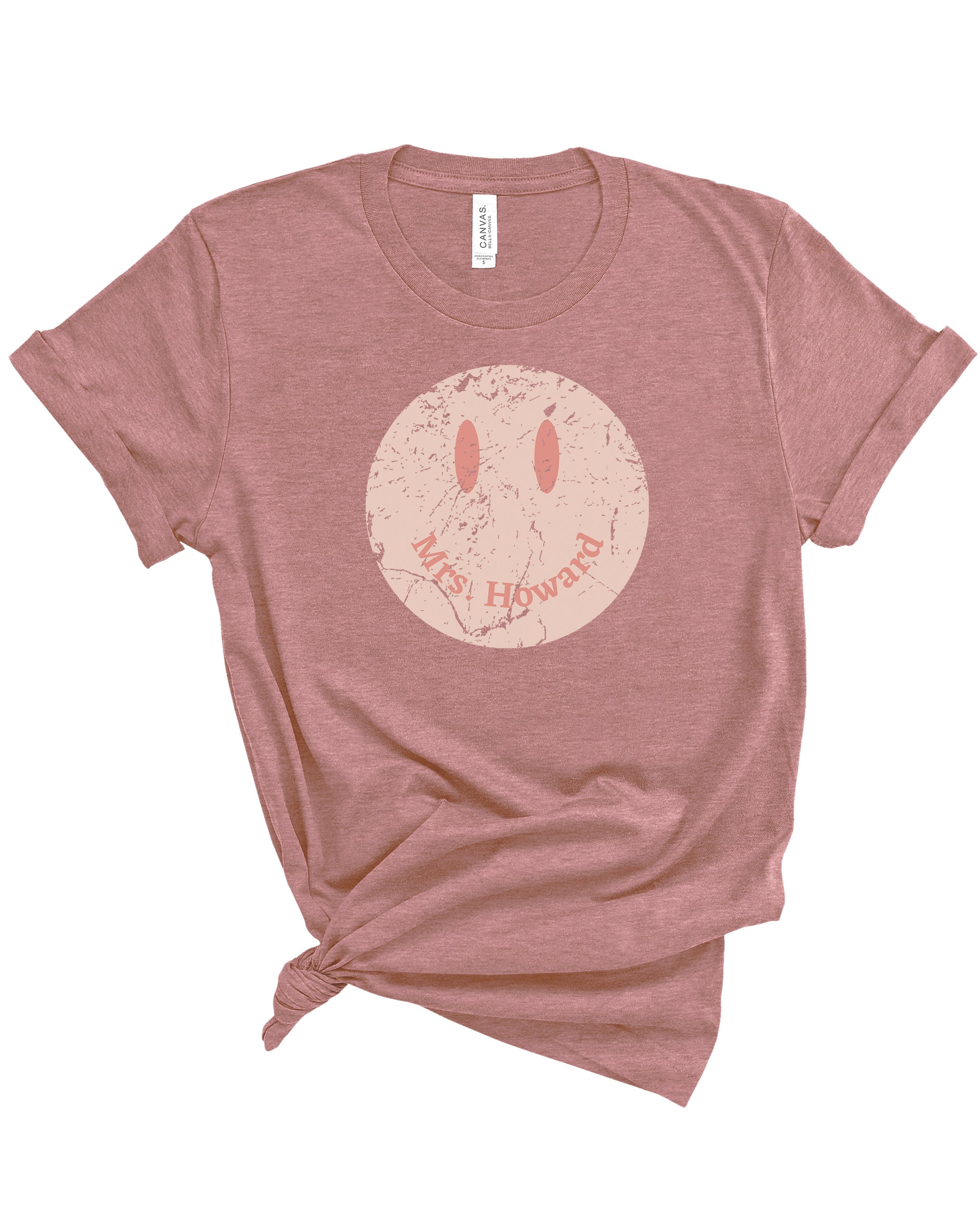 Customizable Happy Face Teacher | Adult Tee-Womens - Tops - Tees-Sister Shirts-Sister Shirts, Cute & Custom Tees for Mama & Littles in Trussville, Alabama.