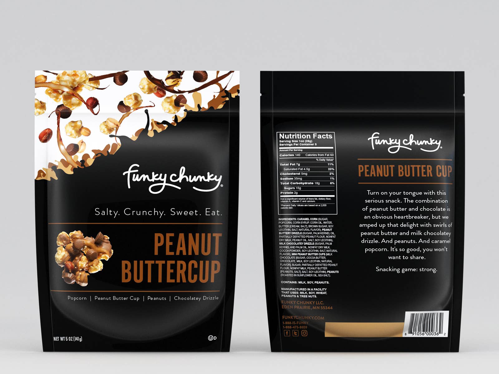 Peanut Butter Cup | Chocolate Popcorn | 5-ounce Bags-Home - Gourmet-Funky Chunky-Sister Shirts, Cute & Custom Tees for Mama & Littles in Trussville, Alabama.