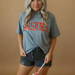 Huskies Foil | Mom Crop Tee-Womens - Tops - Tees-Sister Shirts-Sister Shirts, Cute & Custom Tees for Mama & Littles in Trussville, Alabama.