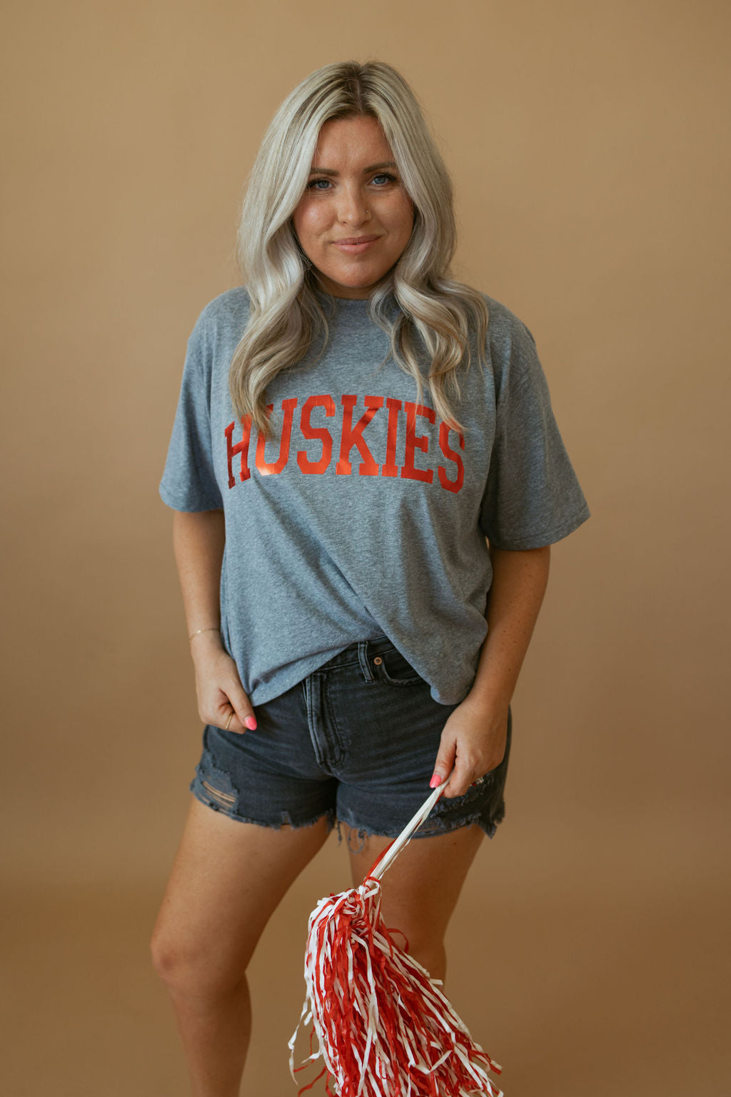 Huskies Foil | Mom Crop Tee-Adult Tee-Sister Shirts-Sister Shirts, Cute & Custom Tees for Mama & Littles in Trussville, Alabama.