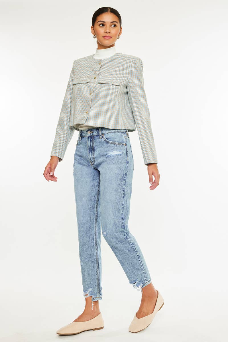 Daily Denim | High Rise Ankle Mom Fit-Women - Bottoms - Pants-Kan Can USA-Sister Shirts, Cute & Custom Tees for Mama & Littles in Trussville, Alabama.