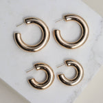 Gold Donut Hoop Earrings S-Women - Jewelry - Earrings-Nickel and Suede-Sister Shirts, Cute & Custom Tees for Mama & Littles in Trussville, Alabama.