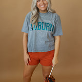 Auburn Foil | Mom Crop Tee-Womens - Tops - Tees-Sister Shirts-Sister Shirts, Cute & Custom Tees for Mama & Littles in Trussville, Alabama.