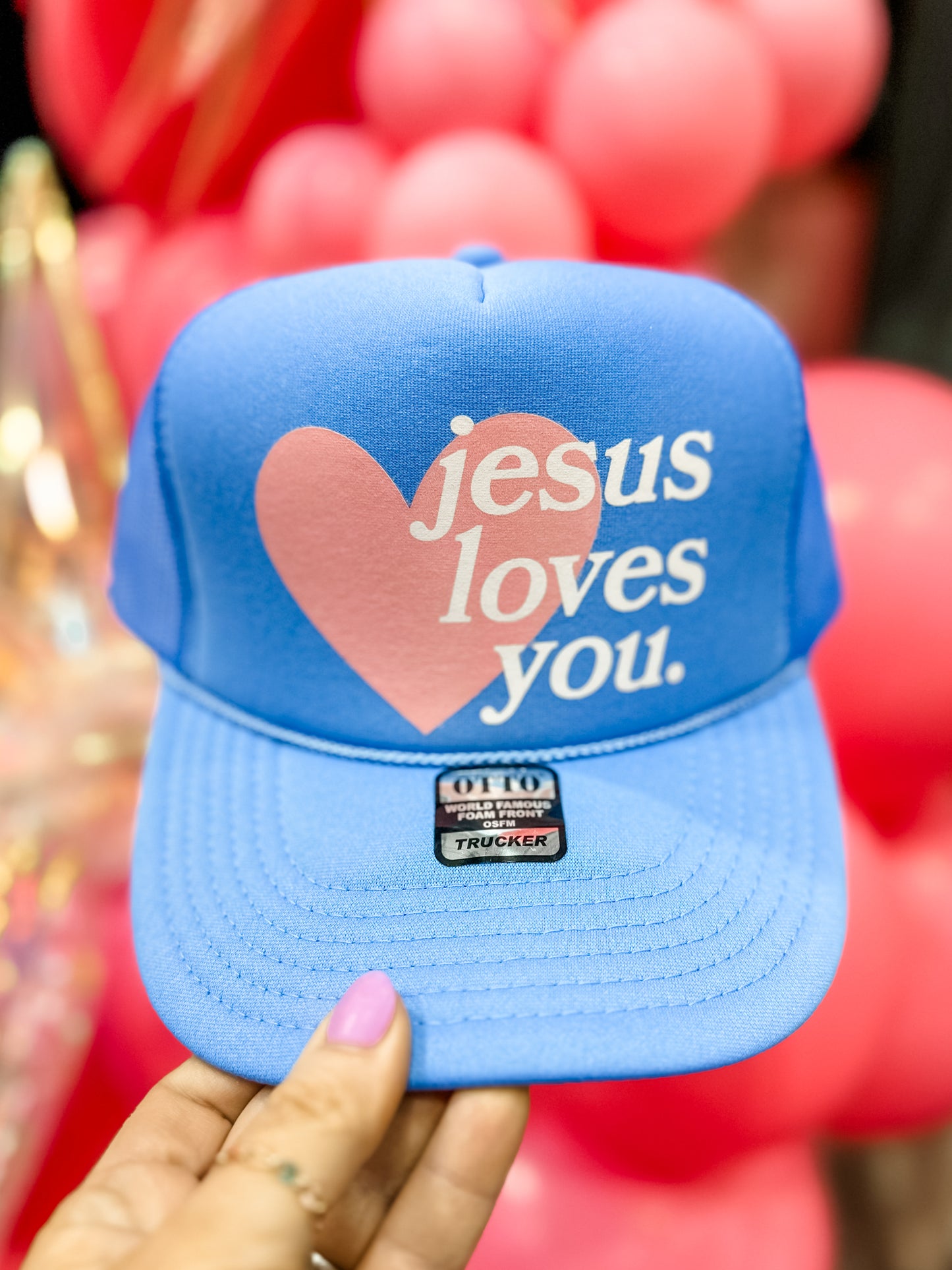 Jesus Loves You | Trucker Hat-Hats-Sister Shirts-Sister Shirts, Cute & Custom Tees for Mama & Littles in Trussville, Alabama.