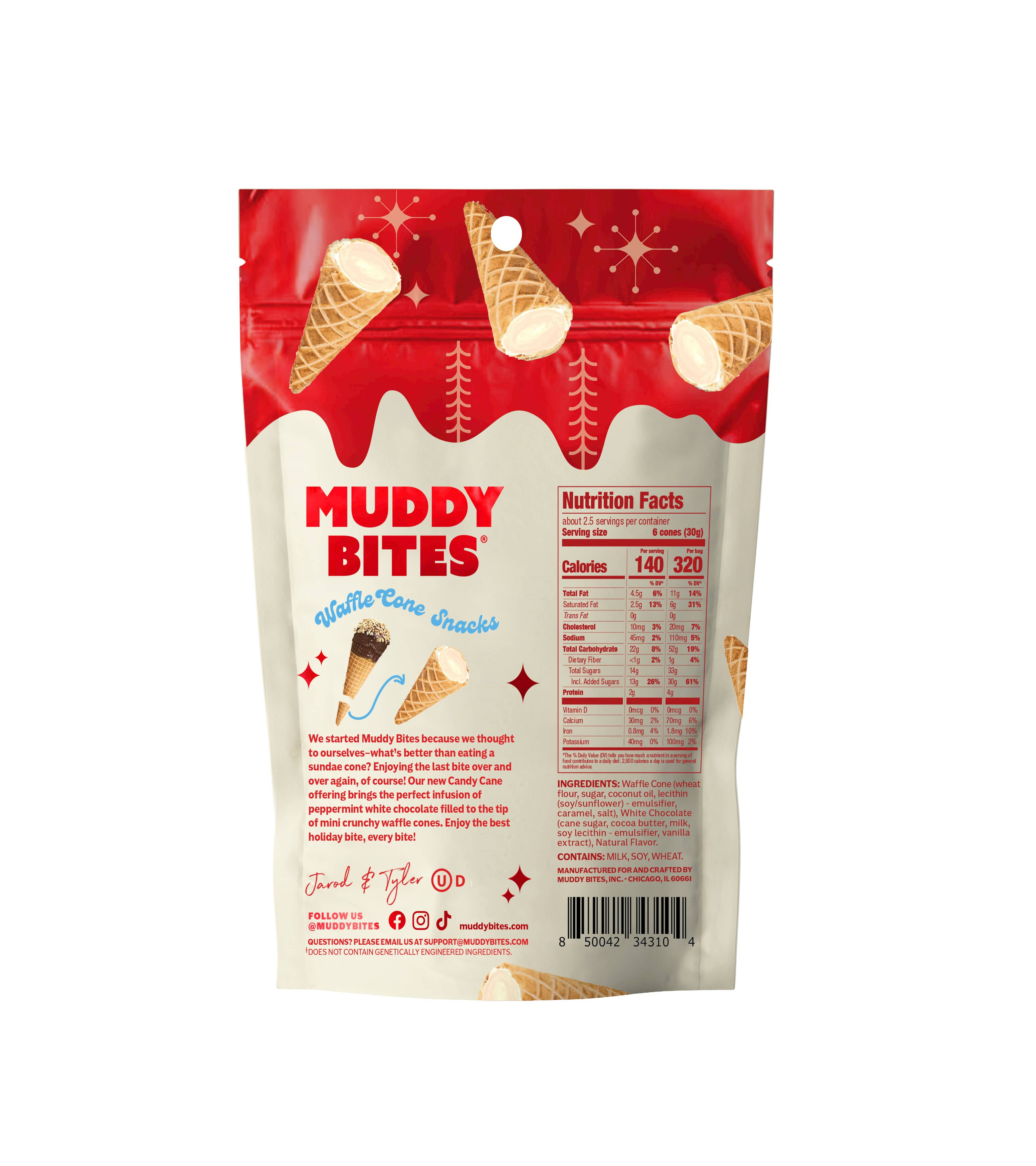 Waffle Cone Snacks | Candy Cane-Home - Gourmet-Muddy Bites-Sister Shirts, Cute & Custom Tees for Mama & Littles in Trussville, Alabama.