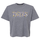 Springville Tigers Checkered | Mom Crop Tee-Womens - Tops - Tees-Sister Shirts-Sister Shirts, Cute & Custom Tees for Mama & Littles in Trussville, Alabama.