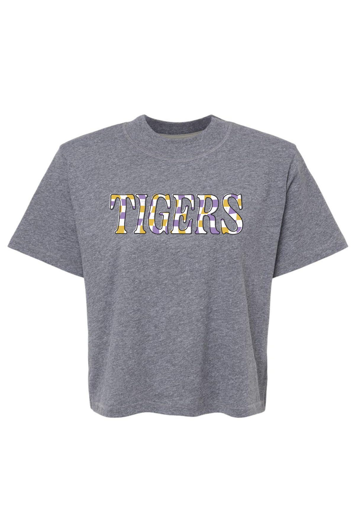 Springville Tigers Checkered | Mom Crop Tee-Adult Tee-Sister Shirts-Sister Shirts, Cute & Custom Tees for Mama & Littles in Trussville, Alabama.
