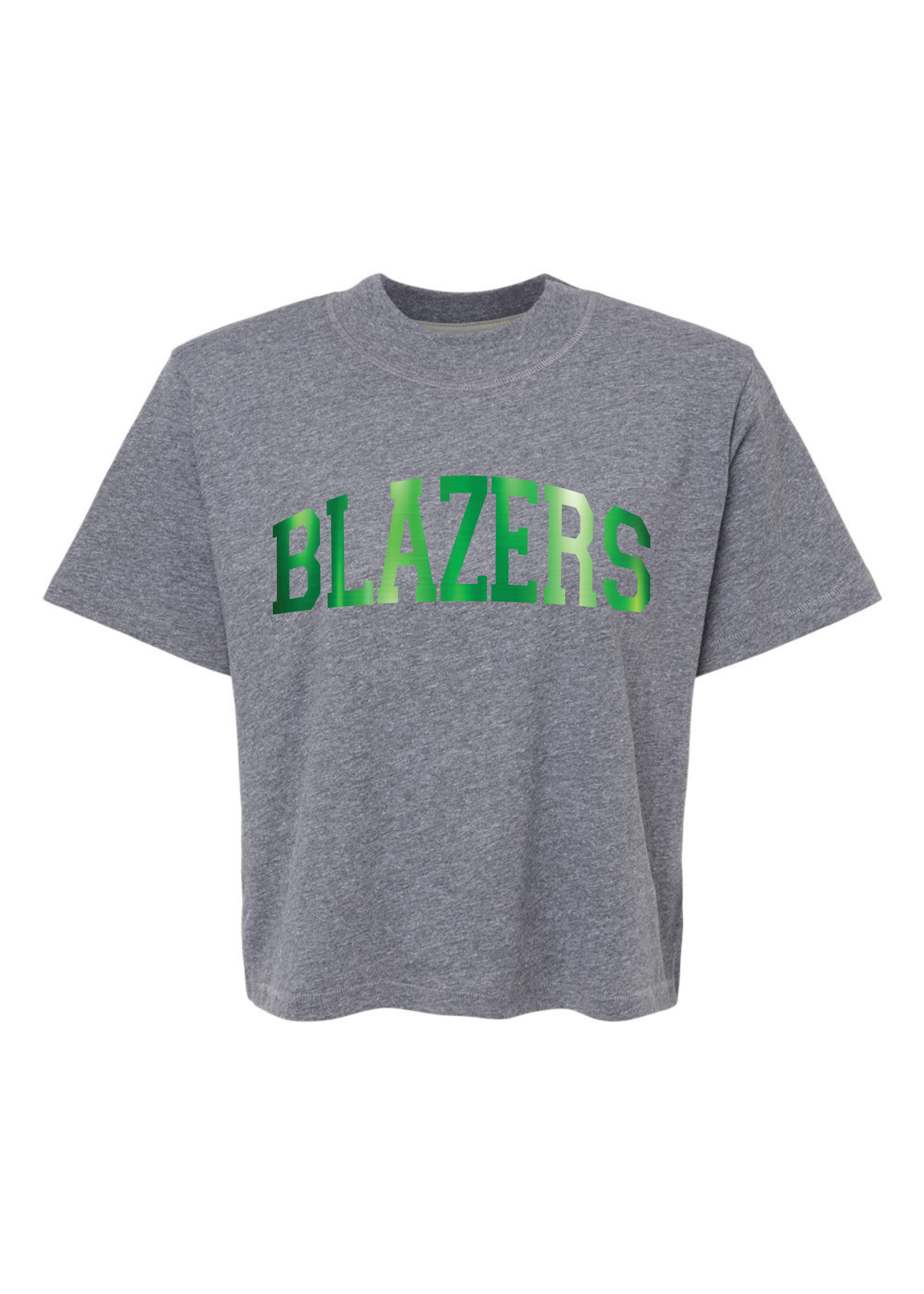 Blazers Foil | Mom Crop Tee-Womens - Tops - Tees-Sister Shirts-Sister Shirts, Cute & Custom Tees for Mama & Littles in Trussville, Alabama.
