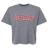 Huskies Checkered | Mom Crop Tee-Womens - Tops - Tees-Sister Shirts-Sister Shirts, Cute & Custom Tees for Mama & Littles in Trussville, Alabama.