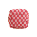 Mini Checkered Travel Pouch in Pink-Women - Bags-Zenana-Sister Shirts, Cute & Custom Tees for Mama & Littles in Trussville, Alabama.