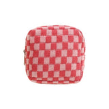 Mini Checkered Travel Pouch in Pink-Women - Bags-Zenana-Sister Shirts, Cute & Custom Tees for Mama & Littles in Trussville, Alabama.