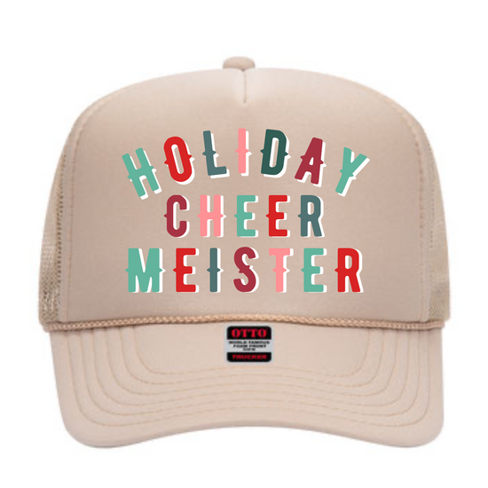 Holiday Cheer Meister | Youth + Adult Trucker Hat-Hats-Sister Shirts-Sister Shirts, Cute & Custom Tees for Mama & Littles in Trussville, Alabama.