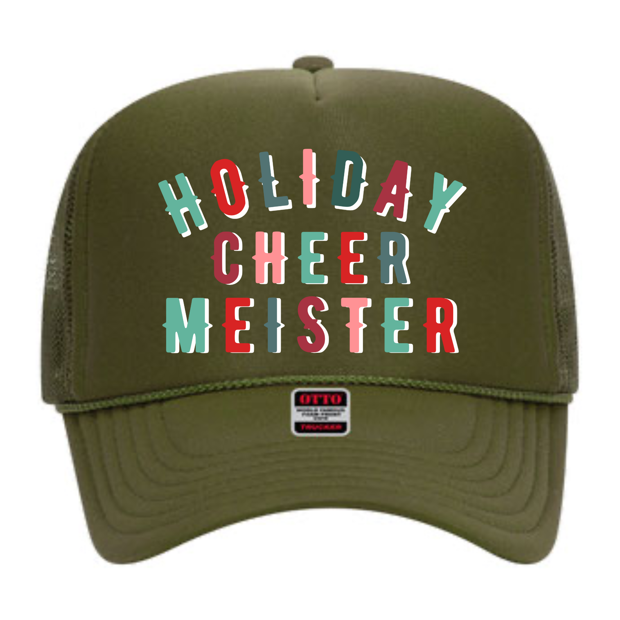 Holiday Cheer Meister | Youth + Adult Trucker Hat-Hats-Sister Shirts-Sister Shirts, Cute & Custom Tees for Mama & Littles in Trussville, Alabama.