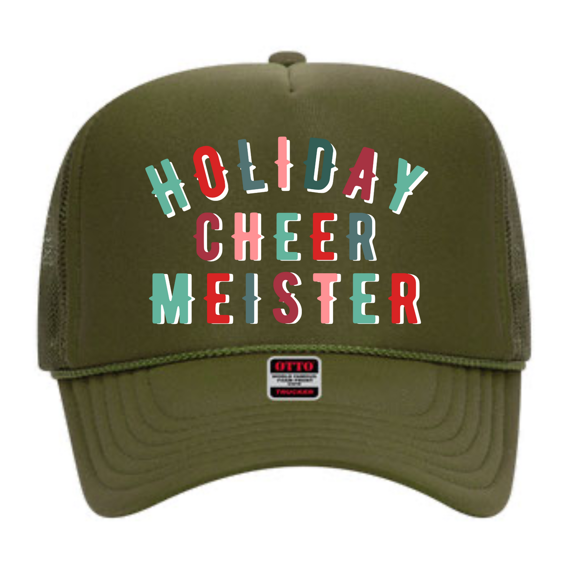 Holiday Cheer Meister | Adult Trucker Hat-Hats-Sister Shirts-Sister Shirts, Cute & Custom Tees for Mama & Littles in Trussville, Alabama.