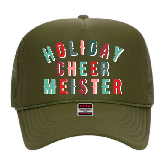 Holiday Cheer Meister | Youth + Adult Trucker Hat-Hats-Sister Shirts-Sister Shirts, Cute & Custom Tees for Mama & Littles in Trussville, Alabama.