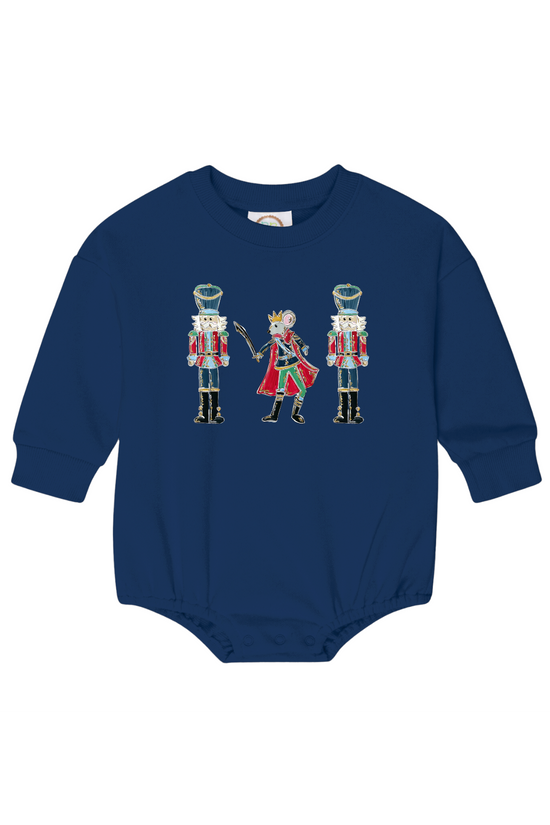 DL Designs Nutcracker | Baby Bubble Sweatshirt Romper-Rompers-Sister Shirts-Sister Shirts, Cute & Custom Tees for Mama & Littles in Trussville, Alabama.