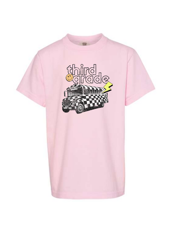 Checkered Bus + Grade | Kids Tee-Kids Tees-Sister Shirts-Sister Shirts, Cute & Custom Tees for Mama & Littles in Trussville, Alabama.