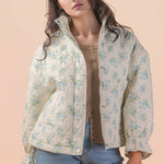 Vintage Bloom Quilted Jacket-Women - Outerwear - Jackets-Sister Shirts-Sister Shirts, Cute & Custom Tees for Mama & Littles in Trussville, Alabama.