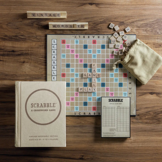 Scrabble Vintage Bookshelf | Board Game-faire-Sister Shirts, Cute & Custom Tees for Mama & Littles in Trussville, Alabama.