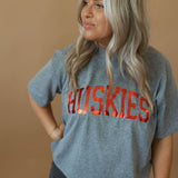 Huskies Foil | Mom Crop Tee-Womens - Tops - Tees-Sister Shirts-Sister Shirts, Cute & Custom Tees for Mama & Littles in Trussville, Alabama.