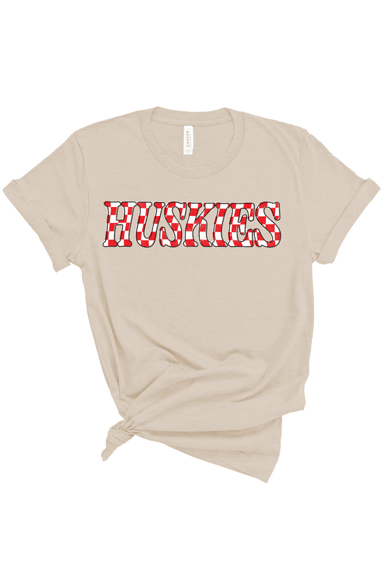 Huskies Checkered | Adult Tee | RTS-Adult Tee-Sister Shirts-Sister Shirts, Cute & Custom Tees for Mama & Littles in Trussville, Alabama.