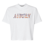 Auburn Checkered | Mom Crop Tee-Womens - Tops - Tees-Sister Shirts-Sister Shirts, Cute & Custom Tees for Mama & Littles in Trussville, Alabama.