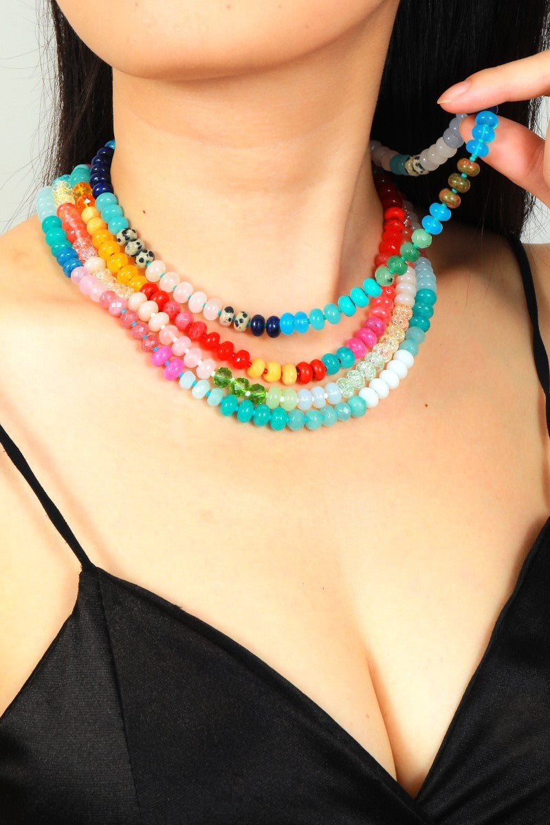 Gemstone Necklace | Natural Agate-Women - Jewelry - Necklaces-zenana-Sister Shirts, Cute & Custom Tees for Mama & Littles in Trussville, Alabama.