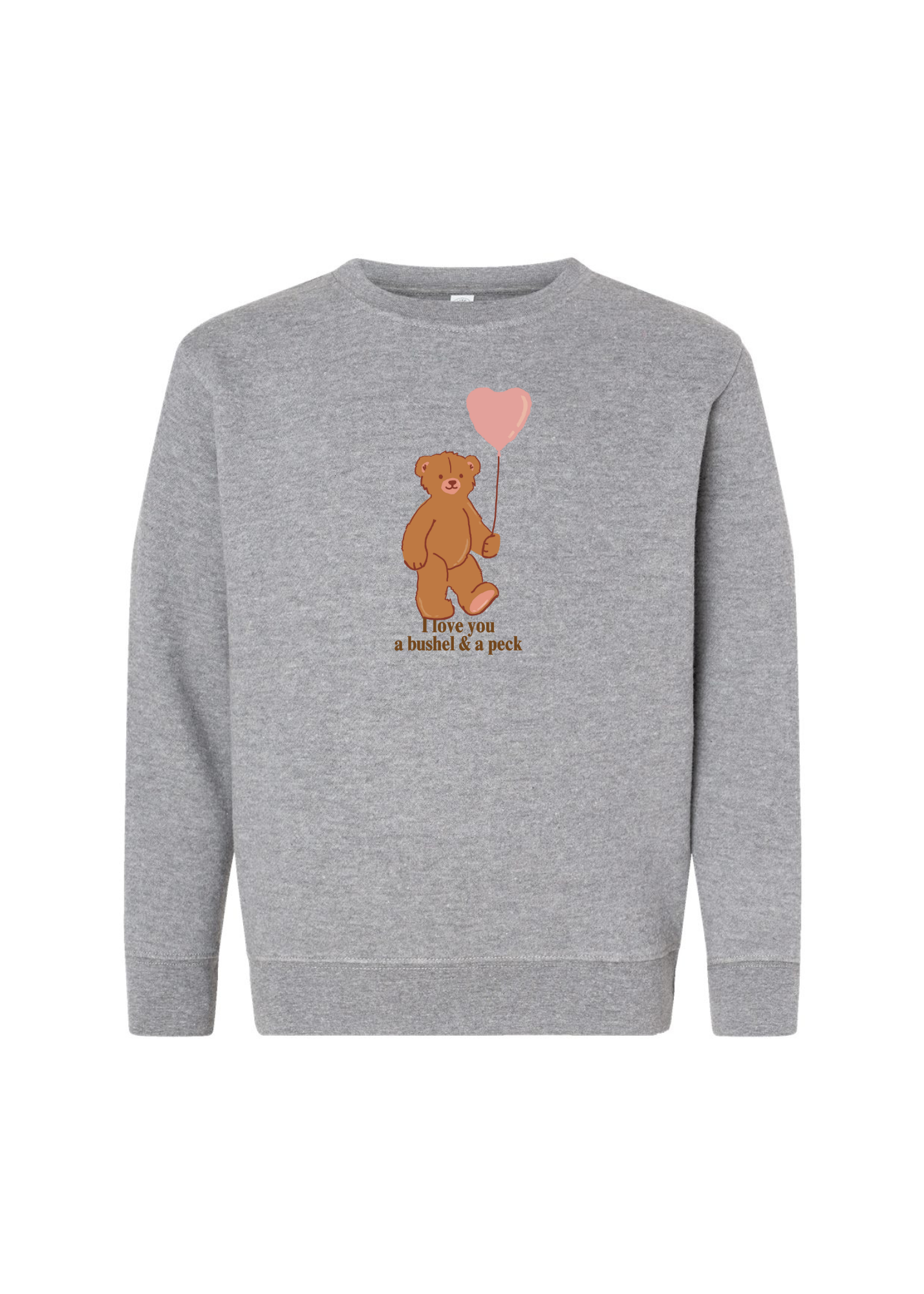 Bushel and a Peck Teddy Bear | Kids Crewneck-Youth - Tops - Sweatshirts-Sister Shirts-Sister Shirts, Cute & Custom Tees for Mama & Littles in Trussville, Alabama.