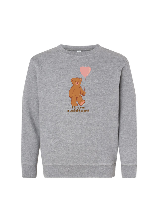 Bushel and a Peck Teddy Bear | Kids Crewneck-Sister Shirts-Sister Shirts, Cute & Custom Tees for Mama & Littles in Trussville, Alabama.