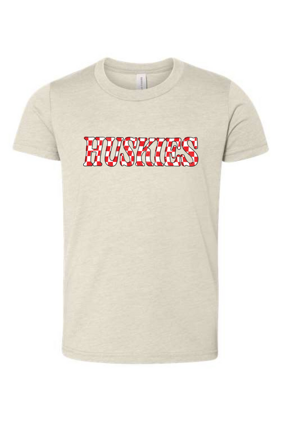 Load image into Gallery viewer, Huskies Checkered | Kids Tee-Kids Tees-Sister Shirts-Sister Shirts, Cute &amp;amp; Custom Tees for Mama &amp;amp; Littles in Trussville, Alabama.
