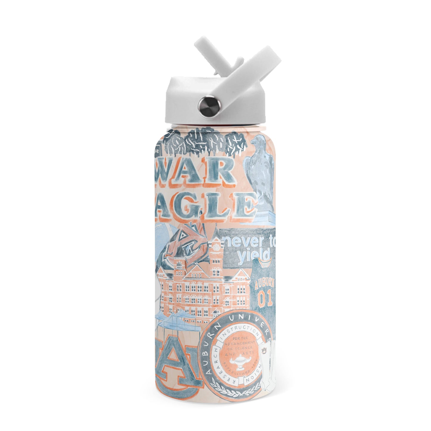 The University of Auburn | Insulated Water Bottle-Gracefully Made Art-Sister Shirts, Cute & Custom Tees for Mama & Littles in Trussville, Alabama.