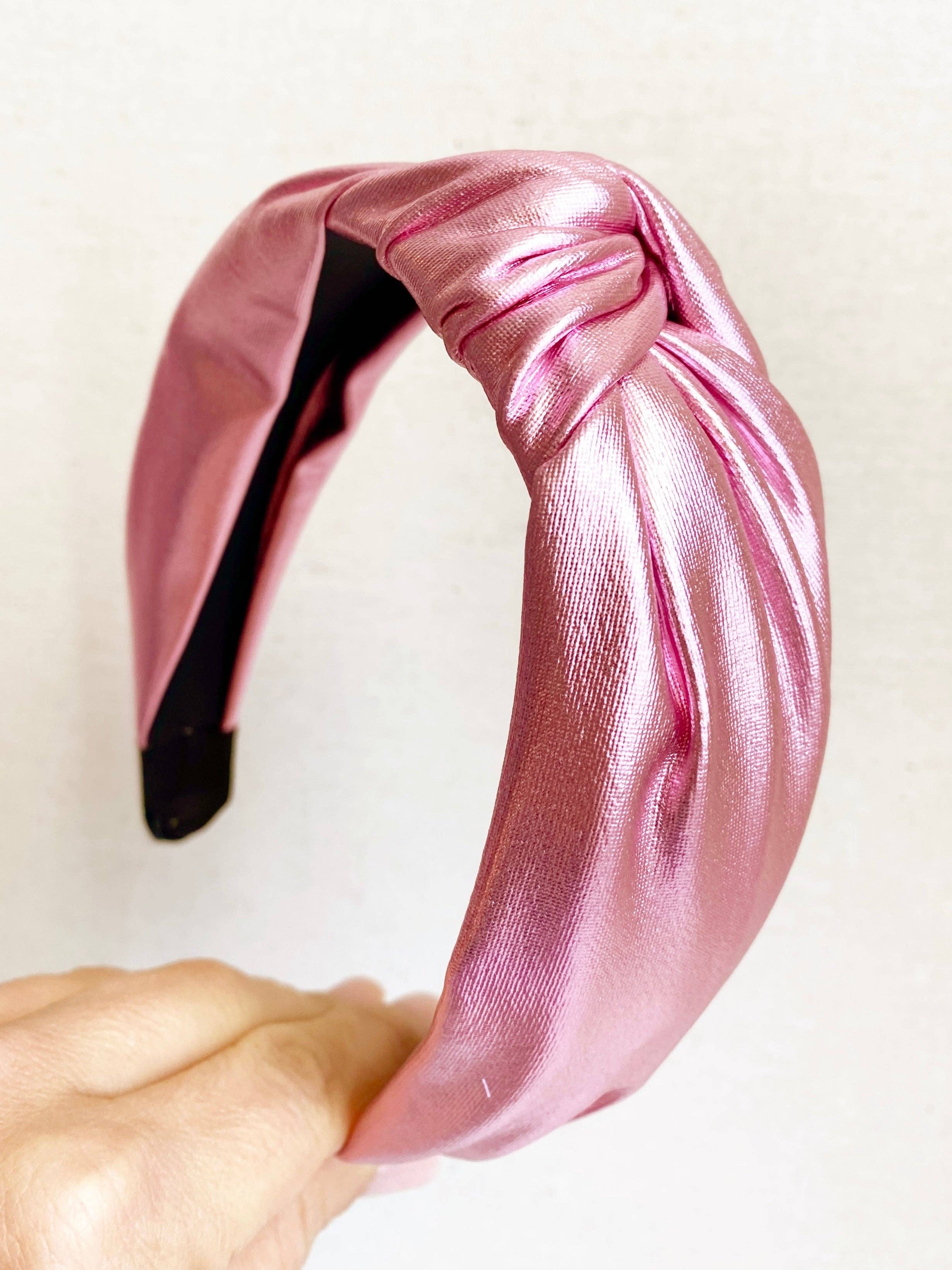 Pink Metallic Headband-Youth - Accessories - Hair-Sandy + Rizzo-Sister Shirts, Cute & Custom Tees for Mama & Littles in Trussville, Alabama.