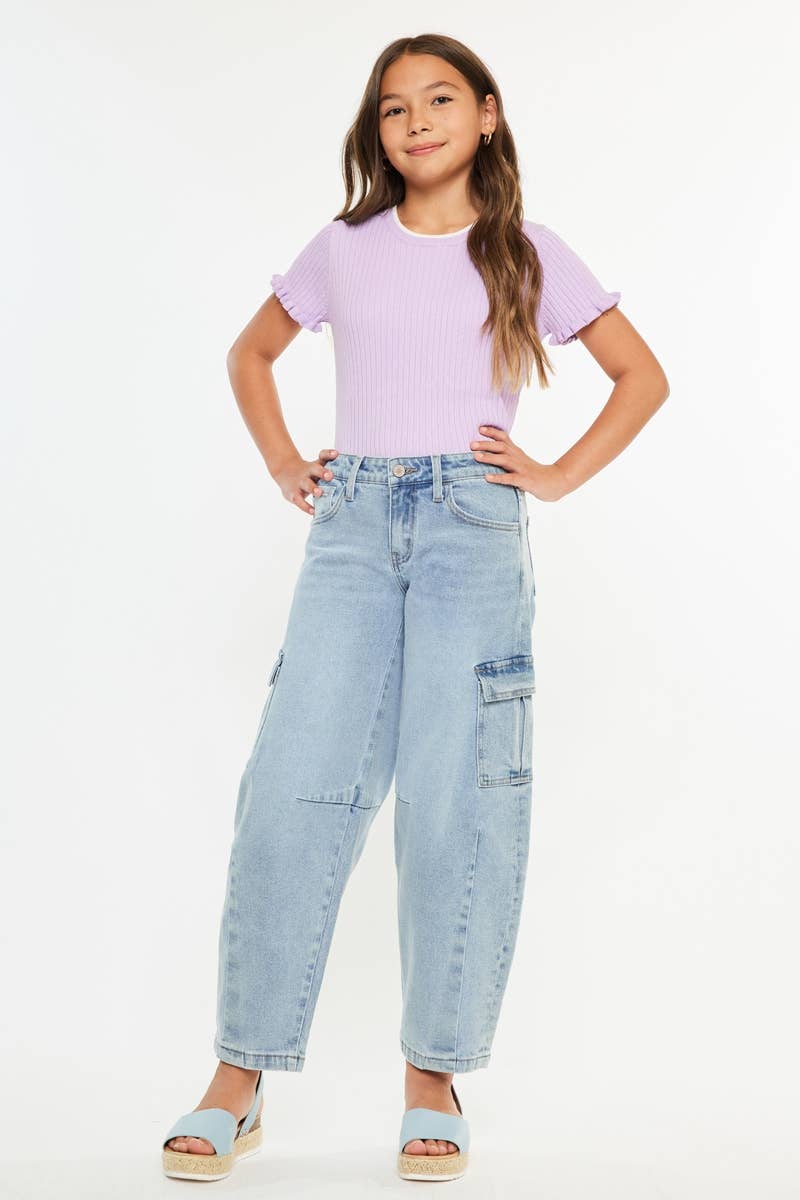 The Barrel Babe | Youth Low-Slung Jeans-Youth - Bottoms - Jeans-Kan Can USA-Sister Shirts, Cute & Custom Tees for Mama & Littles in Trussville, Alabama.