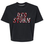 Red Storm Checkered | Mom Crop Tee-Womens - Tops - Tees-Sister Shirts-Sister Shirts, Cute & Custom Tees for Mama & Littles in Trussville, Alabama.
